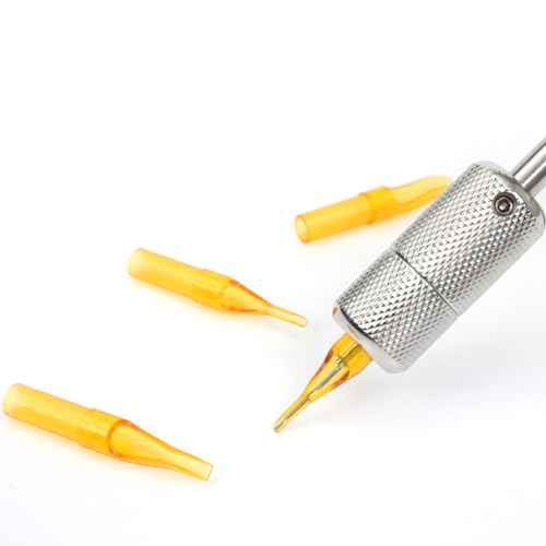 100 Pieces Tattoo Tip Disposable Tattoo Needle Tube Plastic Tattoo Needle Nozzle Cap Tattoo Needle Tip Tattoo Nozzle Tips for 3RT 5RT 7RT 9RT 11RT 5FT 7FT 9FT 11FT 13FT Tattoo Needle, Yellow