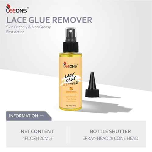 4OZ/120ML Tape Lace Remover Fast Acting/Bond Release Spray/Residue Removal Solution for Lace Wigs, Extensions, Hair Systems Tape & Lace Glue Remover NO Harsh Solvents, Harmful Fumes