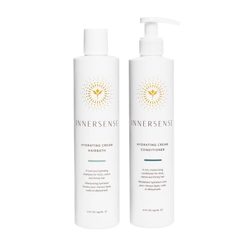 INNERSENSE Organic Beauty - Natural Hydrating Hairbath Shampoo + Cream Conditioner Duo | Non-Toxic, Cruelty-Free, Clean Haircare (10 fl oz each)