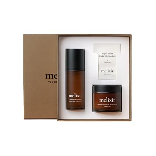 Melixir Vegan Hydration Kit for Dry Skin (Vegan Bamboo Hydration Serum + Vegan Relief Facial Moisturizer) | Gift for Women and Men