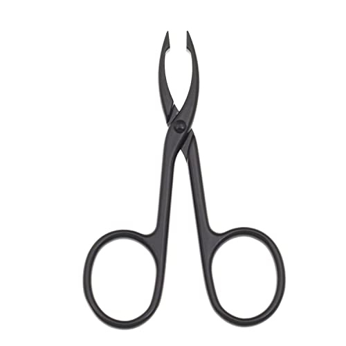 2 Pieces Tweezers Scissor Handle Straight Tip Scissor Shaped Eyebrows Tweezers for Hair Plucker Remover Facial Hair Eyebrows Care (Silver and Black)