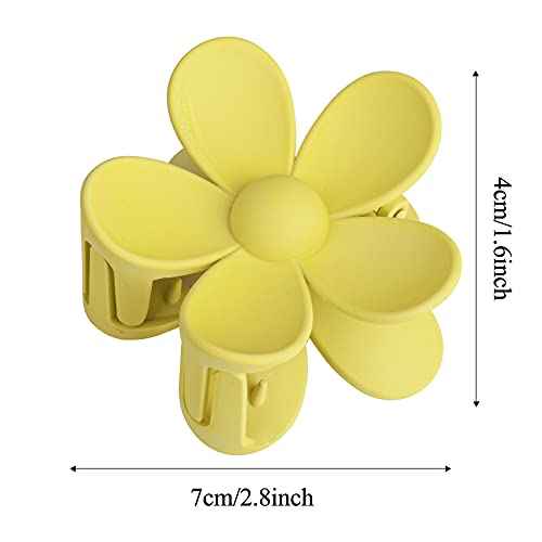 12-Piece Flower Claw Clips - Large Jaw Clips for Women & Girls - Thick & Thin Hair - 12 Colors - Matte, Non-Slip, Strong Hold