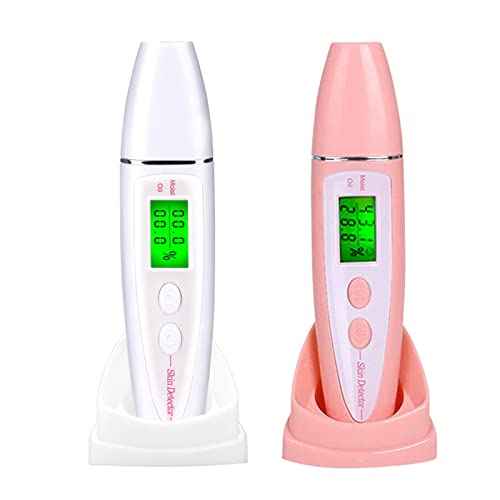 Skin Analyzer Skin Moisture Analyzer Moisture Meter Skin Care Water Oil Tester Detector Portable for Women Digital Skin Analyzer, White