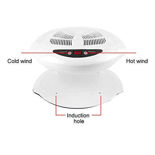 Nail Dryer Hot & Cold Air Nail Dryer Warm-Cool Nail Polis Drying Fan Manicure Tool White UV Gel Nail Lamp for Fingernail & Toenail Gels Based Polishes US Plug 110v