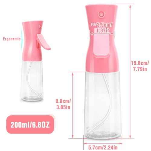Spray Bottle,Fine Mist Spray for Hair,Ultra-Fine Continuous Spray Bottle for Skincare,Plant Care,Pet Grooming,Cleaning, Refillable Spray Container,Christmas Gift (1Pcs Light Pink 6.8oz)