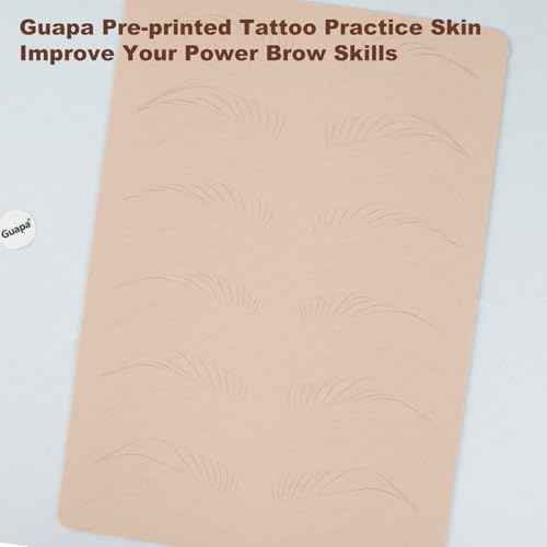 Guapa Nano Brows Tattoo Practice Skin - Dotted Line Pre-printed Eyebrow Practice Pad for Permanent Makeup Machine Tatoo Artists and Beginners