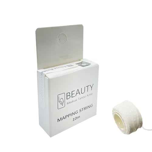 Pre-Inked Brow Mapping String for Microblading Eyebrow Marker Thread Tattoo PMU Microblading string Measuring Tool for Marking Symmetrical Eyebrows (white Pre-Inked (1 Pack))