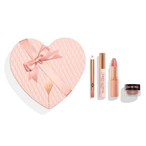 Charlotte Tilbury Pillow Talk Icons On the Go Kit - 4-Piece Makeup Set with Cream Eyeshadow, Mini Matte Lipstick, Lip Liner & Liquid Highlighter Blush in Iconic Nude-Pink Tones