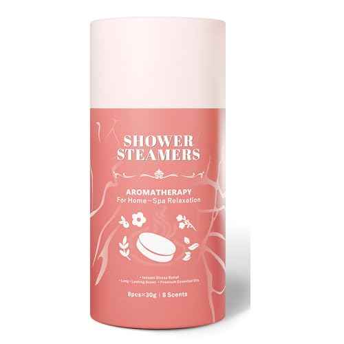 Shower Steamers Aromatherapy 8 Pack - 8% Natural & Organic Essential Oils,Women/Men Spa Steamer, Lingering Intense Aroma Gifts for Women & Men, Spa Gifts & Birthday Christmas Gift Stocking Stuffers
