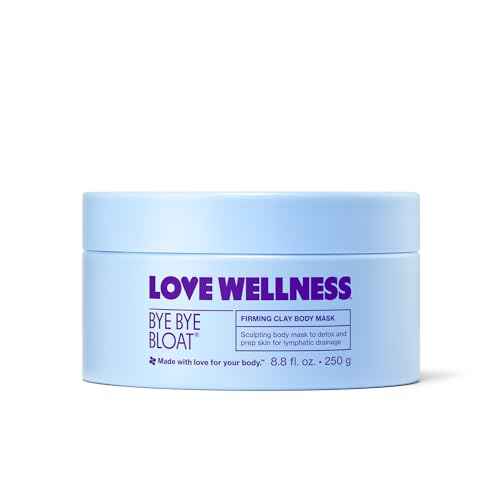 Love Wellness Bye Bye Bloat Firming Clay Body Mask | Lymphatic Drainage Body Mask for Women | Support Bloating Relief, Skin Hydration & Boost Circulation | Caffeine, Grapefruit & Peppermint Oil | 250g