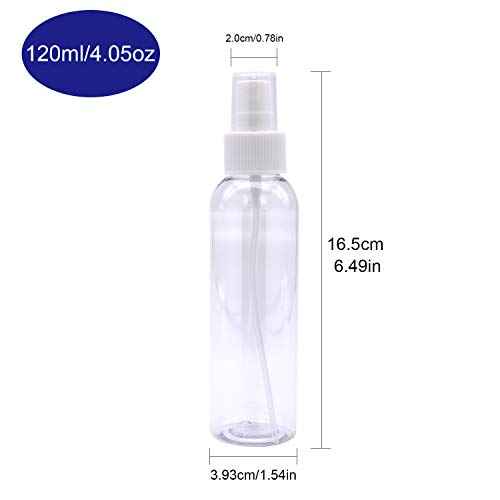 TRENDBOX 4oz Travel Size Spray Bottles, 48Pack Fine Mist Small Empty Plastic Spray Bottle, Leak Proof BPA-Free Travel Essentials Cosmetic Containers
