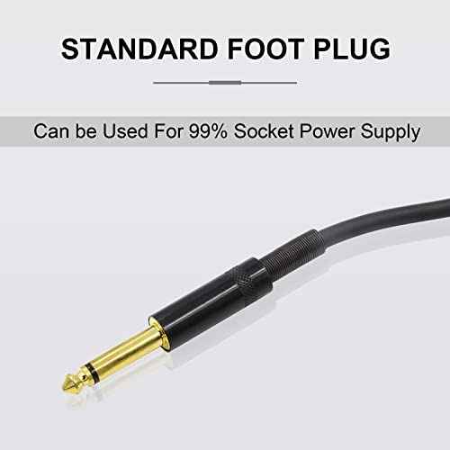 Tattoo Foot Pedal - Premium Tattoo Machine Pedal Switch 360 Degree Round Stainless Steel Foot Pedal with 6.5ft Silicon Soft Wire for Tattoo Machine Power Supply
