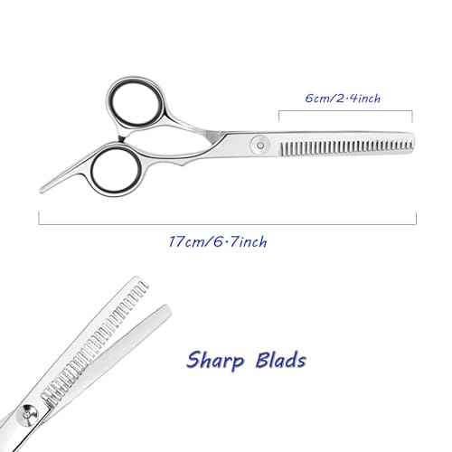 Professional Thinning Shears - 6.5-Inch Hair Cutting Scissors with Stainless Steel Blades, Fine Adjustment Screw for Home Salon, Barber and Hairdressing