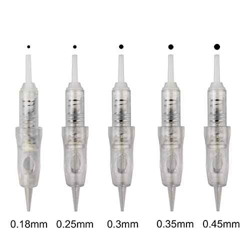 50pcs Guapa 9mm Spiral Cartridge Needles Disposable Tattoo Needles Stainless Steel Sterilized Cartridges Needles for Tattoo Machine Eyebrows Eyeliner Lip Permanent Makeup Machine (1P)