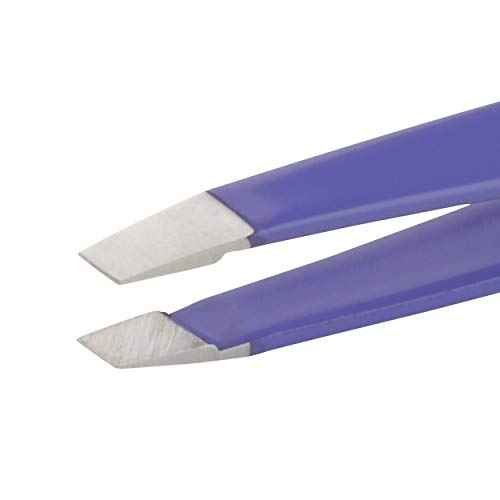 Tweezerman Mini Slant Travel Tweezers For Eyebrows, Travel Tweezers for Eyebrows, Facial Hair (Blooming Lilac)
