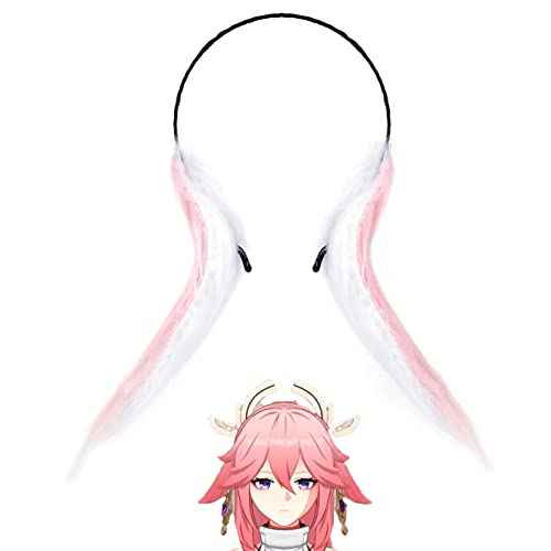 Handmade Genshin Impact Yae Miko Ears, Animal Fox Rabbit Headwear Ears, Genshin Impact Accessories Props £¬Lolita Rabbit Ear Headband for Halloween Yae Miko Cosplay