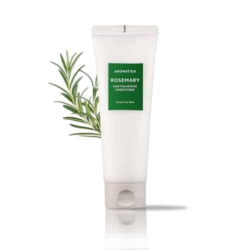 AROMATICA Rosemary Hair Thickening Conditioner, Korean Hair Care Vegan Natural Conditioner for Damaged Hair and Dry Hair - Moisturizing Non Toxic Hair Products for Men and Women (6.0 fl.oz)