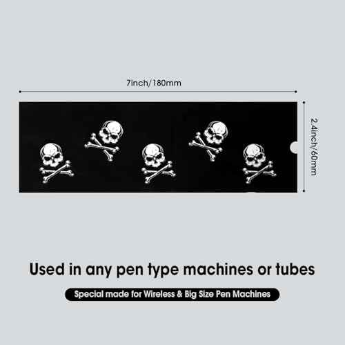 EZTAT2 Tattoo Machine Covers - 200pcs (2.4" x 7") Skull Print Transparent Black Disposable Covers for Tattoo Gun Machine