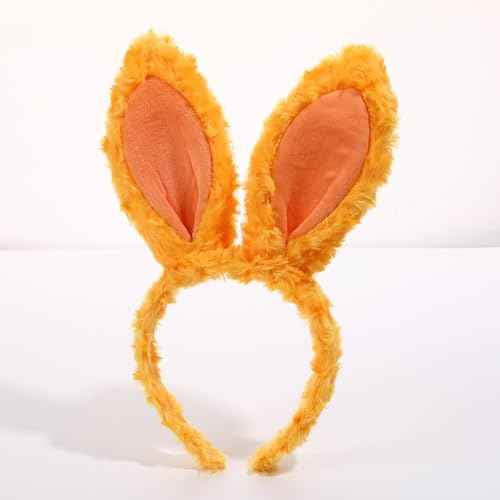 Women Girls Plush Bunny Headband Cute Rabbit Ear Hairband Halloween Cosplay Costume Party Headwear