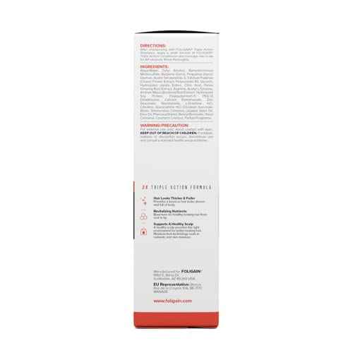 Foligain Triple Action Conditioner For Thinning Hair, Volumizing Conditioner for Men, 8 Fl. Oz.