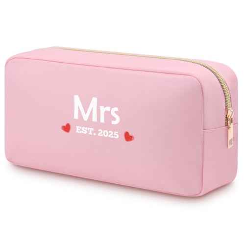 Heigebi Bridal Shower Gifts for Bride Oxford Cloth Makeup Bag Wedding Bachelorette Bride Gifts Valentine¡¯s Day Engagement Gift for Her Girlfriends Bestie Bride to Be Gifts Travel Makeup Pouch