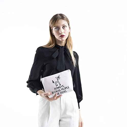 TSOTMO Donkey Spirit Animal Gift Donkeys Because People Are Dicks Animal Lover Zipper Pouch Makeup Bag (Dicks Donkey)