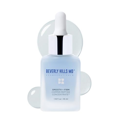 Smooth + Firm Copper Peptide Concentrate Serum for Aging Skin, Plumping Niacinamide for Tightening & Brightening, Helps Improve Elasticity, Hyperpigmentation & Dark Spots, Water Based, 1.18 Fl Oz