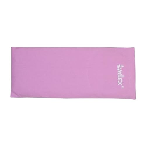 Wellrox Weighted Eye Pillow - Flaxseeds & Lavender Eye Pillow Weighted for Restorative Yoga, Meditation & Stress Relief (Lavender, Scented)