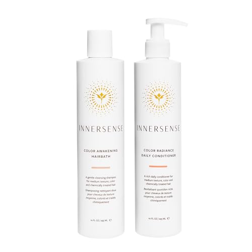 INNERSENSE Organic Beauty - Color Awakening Hairbath Shampoo + Daily Conditioner Duo | Non-Toxic, Cruelty-Free, Clean Haircare (10 fl oz each)