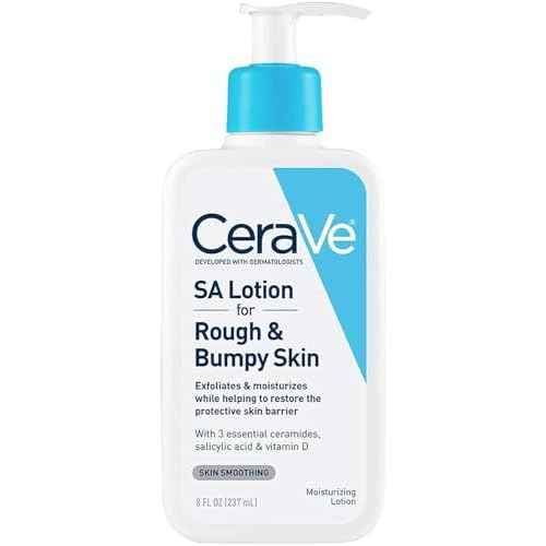 CeraVe SA Lotion for Rough & Bumpy Skin, Vitamin D, Hyaluronic Acid, Lactic Acid & Salicylic Acid Lotion, Fragrance Free & Allergy Tested, 8 Ounce