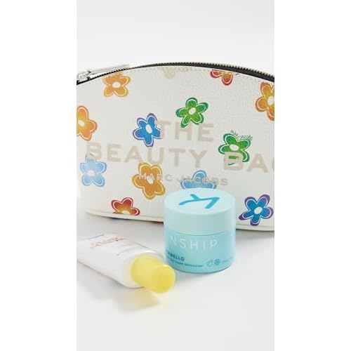 Marc Jacobs The Wild Daisy Leather Beauty Bag, White Multi