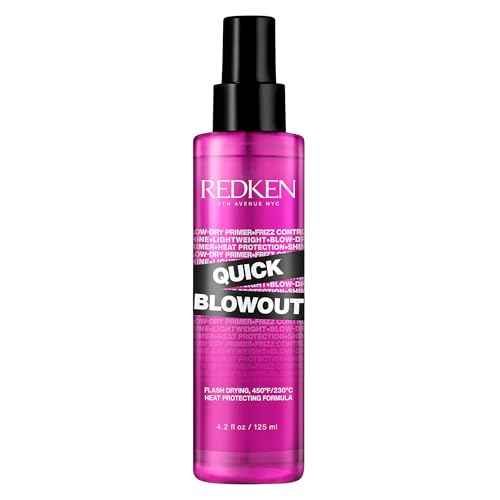 Redken Quick Blowout Heat Protectant Spray For All Hair Types - Smooths & Adds Shine, Lightweight Blowdry Styling Primer with Heat Protection