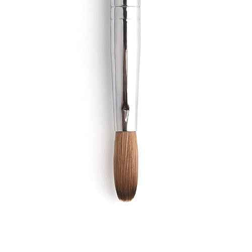KADS 12# Pure Kolinsky Hair Bristles Acrylic Nail Brush Oval Crimped Shaped RedWood Handle Professional Salon Quality (12#)