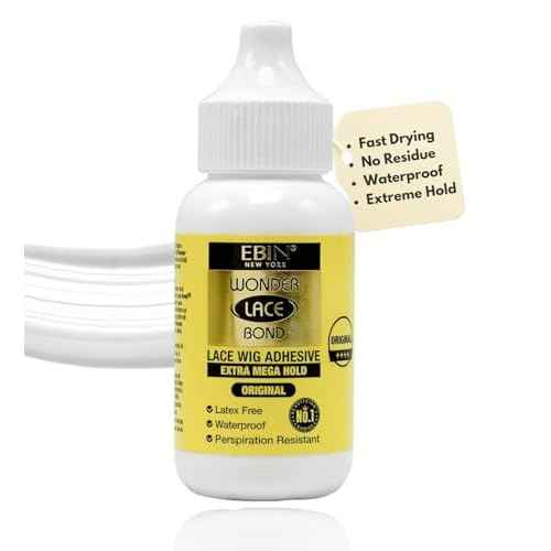 EBIN NEW YORK Wonder Lace Bond Wig Adhesive Extra Mega Hold 1.18oz/35ml | Invisible, Water & Oil-Resistant | Non-Toxic, Light Hold for Poly & Lace Wigs