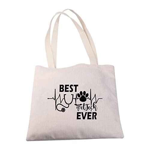 MBMSO Vet Tech Gifts Best Vet Tech Ever Makeup Bag Veterinary Technician Gifts Veterinarian Travel Bag Veterinary Office Gift