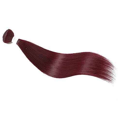 REMY HAIR Red Human Hair Bundles 99j Straight Hair Bundles 18 Inch Burgundy Bundles Unprocessed Brazilian Virgin Hair 1 Bundle Double Weft Extension Hair