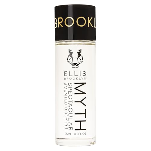 Ellis Brooklyn MYTH Body Oil - Scented Body Oils for Women, Fragrance Body Oil for Women, Bergamot & Jasmine, Cedarwood Musk Oil, 3.2 Fl Oz