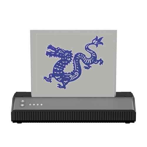 Tattoo Stencil Printer Machine Bluetooth Thermal Wireless Tattoo Stencil Transfer Machine Copier Compatible with Android, iOS & Windows Thermal Tattoo Kit Tattoo Series for Tattoo Supplies