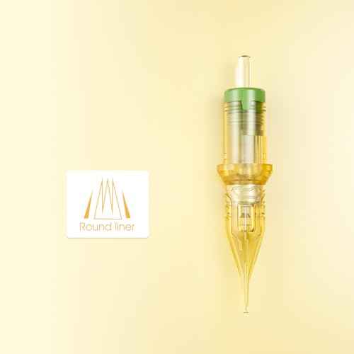 BIOMASER Tattoo Needles 1RL Tattoo Cartridge Needles Single Needle Tattoo Cartridges for Tattooing 20 Count Round Liner with Membrane for Rotary Tattoo Gun Pen Machine Tattoo Supplies£¨1201RL)