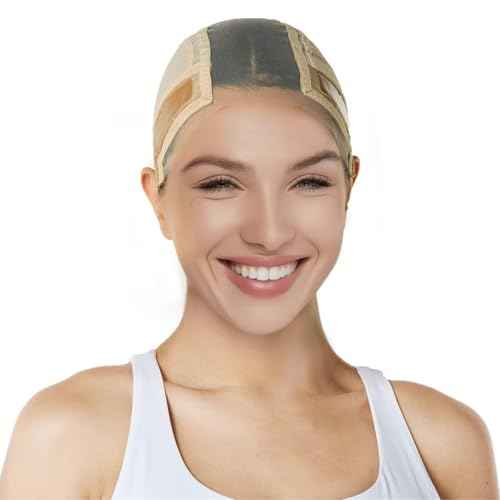 Lace Silicone Wig Grip Cap | Adjustable with Wide Lace | Silicone Grip | Wig Comb Slats | Comfortably Keeping your wig in place(Nude, M)