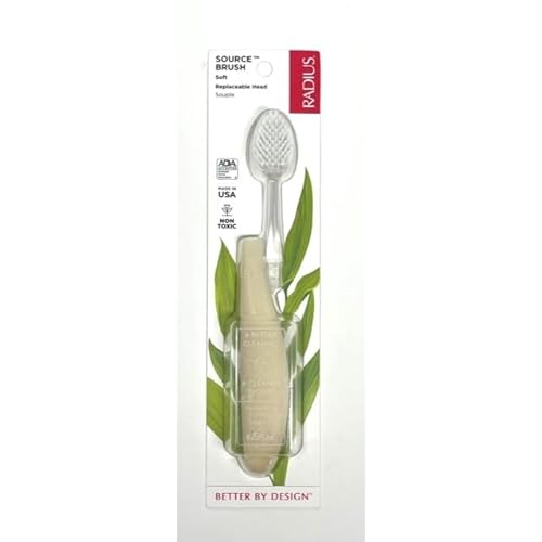 RADIUS Toothbrush Source Floss Brush BPA Free & ADA Accepted Improve Gum Health & Reduce Gum Issues - Soft - Assorted Colors - Pack of 6