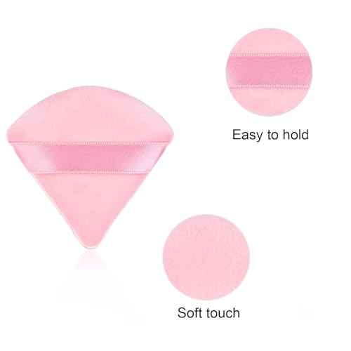 24 Pcs Triangle Powder Puff, Cotton Makeup Puff, Washable Face Powder Puff (24LP), Christmas Gifts Stocking Stuffers for Women Girls