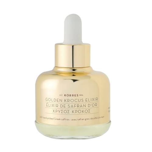 KORRES Golden Krocus Anti-Aging Face Serum with Greek Saffron, Lightweight Skincare Treatment for Radiance, Hydration & Firmness, Fine Line & Wrinkle Serum For Women & Men, Clean Beauty, 1 Fl Oz