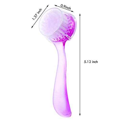 3 Pieces Facial Cleansing Brush Acrylic Handle Face Scrubbers Soft Bristle Exfoliator Cleaner Brush Scrub Exfoliating Facial Scrubber for Face Care Makeup Skincare Removal(Pink, Purple, Blue)