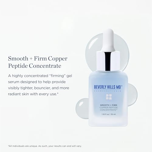 Smooth + Firm Copper Peptide Concentrate Serum for Aging Skin, Plumping Niacinamide for Tightening & Brightening, Helps Improve Elasticity, Hyperpigmentation & Dark Spots, Water Based, 1.18 Fl Oz