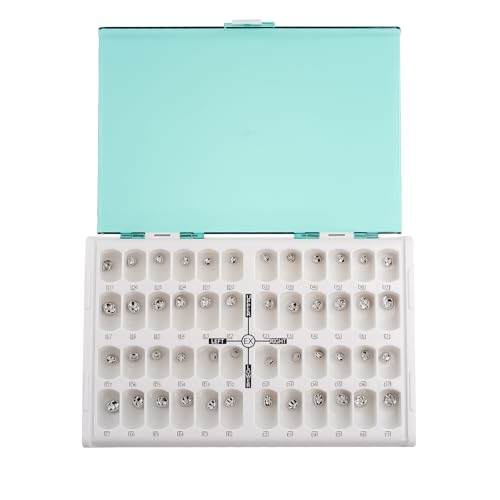 48 Pcs Dental Primary Molar Crown Teeth Preformed Stainless Steel Temporary Crowns Kit Adult Kids Pediatric Dentistry Supply
