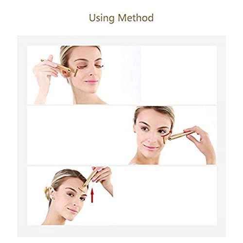 Beauty Bar 24k Golden Pulse Facial Massager, T-Shape Electric Sign Face Massage Tools for Sensitive Skin Face Pull Tight Firming Lift