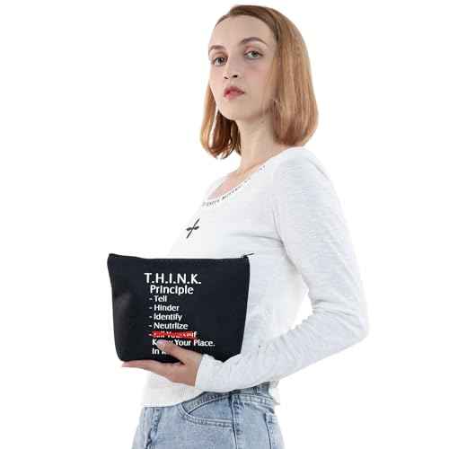 JNIAP Horror Web Series Makeup Bag Mandela Inspired Gifts T.H.I.N.K. Principle Mandela Horror Zipper Bag (Know Your Place mb)