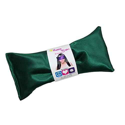 Lavender Eye Pillow - Hot Cold Weighted Eye Pillows for Relaxation, Sleep, Stress, Migraine Relief, Yoga - Aromatherapy Gifts for Women, Birthday, Teachers, Made in USA by Happy Wraps - Emerald