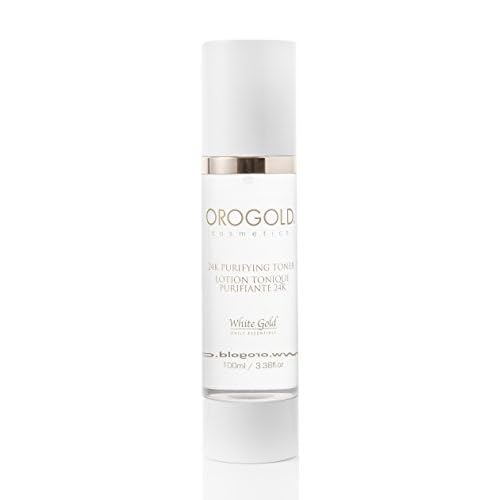 Orogold White Gold 24K Purifying Facial Toner, Face Toner with Gold, Aloe Vera and Chamomile, 100 Mililiter / 3.38 Fl.Oz.
